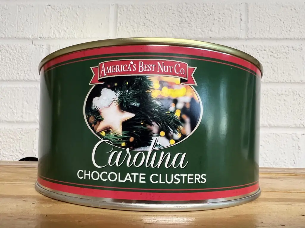 Carolina Chocolate Clusters With Christmas Holiday Label